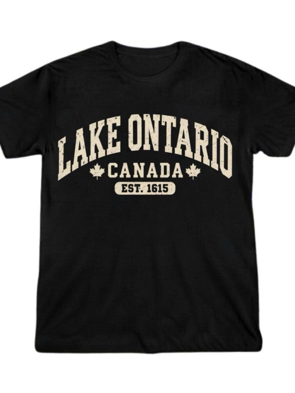 Lake Ontario Canada Graphic T-Shirt - Black